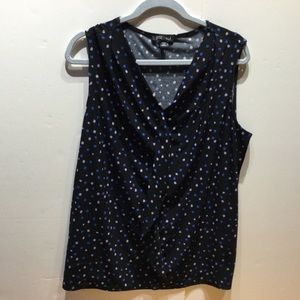 Roz & Ali flirty polka dot blouse 1X